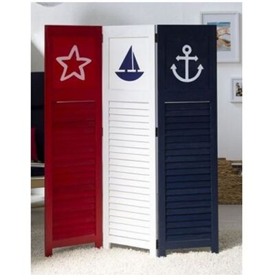 Non communiqué Paravent 3 volets en bois Paulownia motif maritime Multicolore 130x105 cm Multicolore - Publicité Non communiqué Paravent 3 volets en bois Paulownia motif maritime Multicolore 130x105 cm Multicolore - Publicité