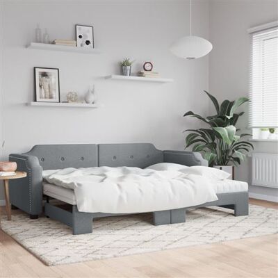 Non communiqué vidaXL Slaapbank onderschuifbed matrassen 100x200 cm stof lichtgrijs3197657 Gris - Publicité Non communiqué vidaXL Slaapbank onderschuifbed matrassen 100x200 cm stof lichtgrijs3197657 Gris - Publicité