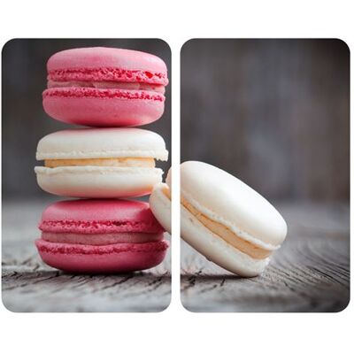 Wenko - 2 Couvre-plaques universel Macarons - 30 x 52 cm - Gris Gris - Publicité Wenko - 2 Couvre-plaques universel Macarons - 30 x 52 cm - Gris Gris - Publicité