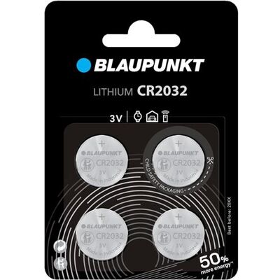 Blaupunkt - CR2032 - 3V - Pack de 4 - Battery - Publicité Blaupunkt - CR2032 - 3V - Pack de 4 - Battery - Publicité