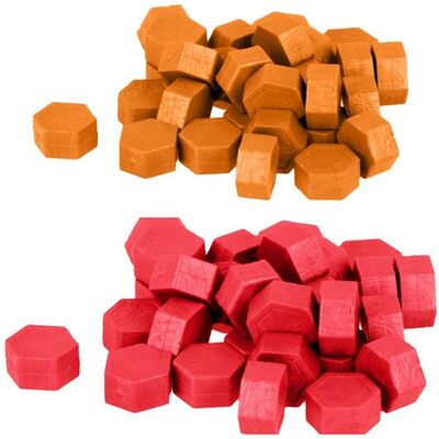 Perles de cire hexagonales Artemio - Rouge + Orange Multicolore - Pour cartes faites main - Publicité Perles de cire hexagonales Artemio - Rouge + Orange Multicolore - Pour cartes faites main - Publicité