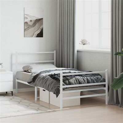 Non communiqué vidaXL Bedframe met hoofd- en voeteneinde metaal wit 100x190 cm355426 Blanc - Publicité Non communiqué vidaXL Bedframe met hoofd- en voeteneinde metaal wit 100x190 cm355426 Blanc - Publicité