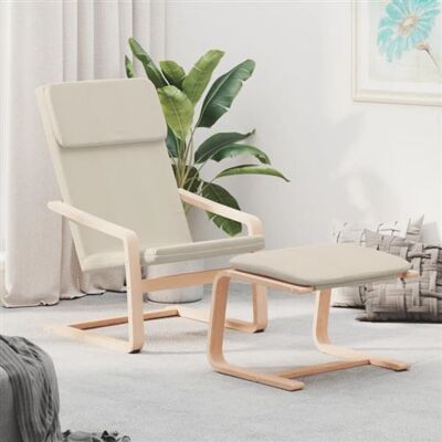 Non communiqué Chaise de relaxation avec repose pied Crème Tissu Crème - Publicité Non communiqué Chaise de relaxation avec repose pied Crème Tissu Crème - Publicité