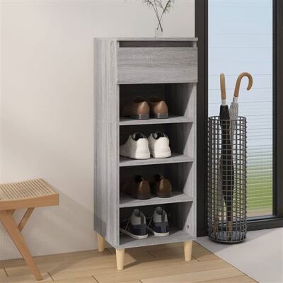 vidaXL Meuble à chaussures Sonoma Gris Bois - Rangement chaussures - Publicité vidaXL Meuble à chaussures Sonoma Gris Bois - Rangement chaussures - Publicité