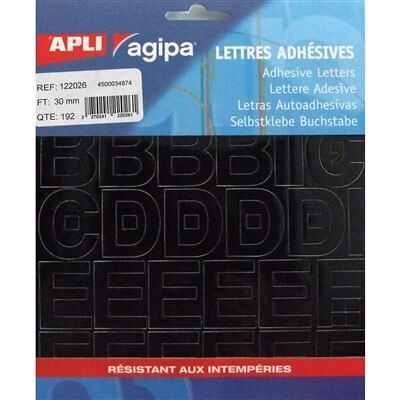 Alphabet et symboles autocollant 30 x 22 mm noir - apli agipa Noir - Publicité Alphabet et symboles autocollant 30 x 22 mm noir - apli agipa Noir - Publicité