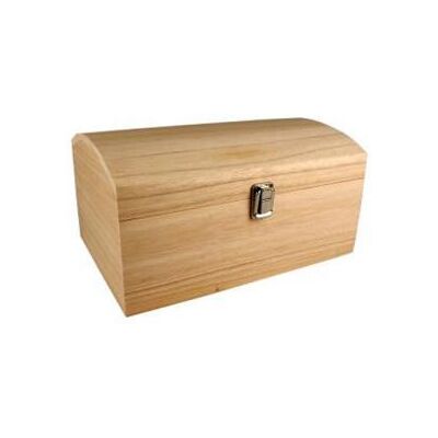 CTOP Coffre avec couvercle bombé en bois - 30 x 20 x 15 cm - Publicité CTOP Coffre avec couvercle bombé en bois - 30 x 20 x 15 cm - Publicité