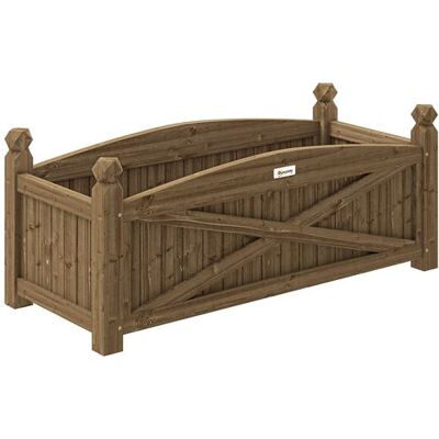 Non communiqué Jardinière en bois style rustique chic sur pied - dim. 90 x 39 x 37 cm - inserts d'irrigation intégrés - bois sapin traité Marron - Publicité Non communiqué Jardinière en bois style rustique chic sur pied - dim. 90 x 39 x 37 cm - inserts d'irrigation intégrés - bois sapin traité Marron - Publicité