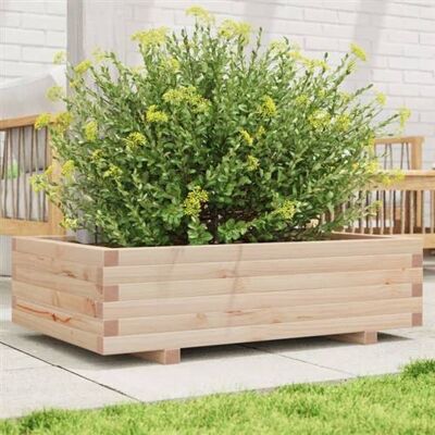 Non communiqué vidaXL Jardinière 90x60x26,5 cm bois de pin massif, jardinière d'extérieur, bac à fleurs, boîte à plantes, jardinière de 847343 Marron - Publicité Non communiqué vidaXL Jardinière 90x60x26,5 cm bois de pin massif, jardinière d'extérieur, bac à fleurs, boîte à plantes, jardinière de 847343 Marron - Publicité