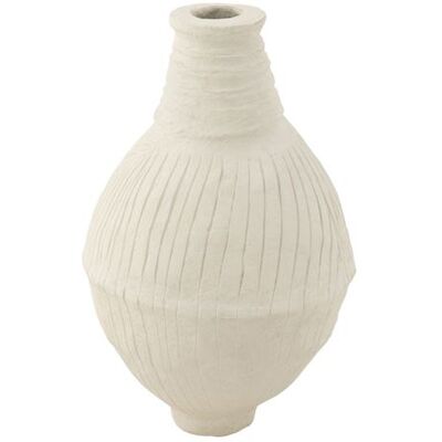 Non communiqué Pot Déco en Papier Mâché "Laxmi" 85cm Blanc Blanc - Publicité Non communiqué Pot Déco en Papier Mâché "Laxmi" 85cm Blanc Blanc - Publicité