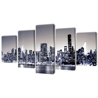 vidaXL Ensemble d'Art mural - Skyline de New York Monochrome - 200x100cm - Publicité vidaXL Ensemble d'Art mural - Skyline de New York Monochrome - 200x100cm - Publicité