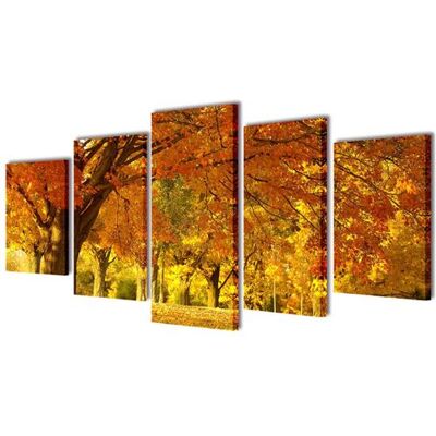 vidaXL Ensemble décoratif de tableaux en érable 100 x 50 cm Multicolore - Ensemble d'art mural - Publicité vidaXL Ensemble décoratif de tableaux en érable 100 x 50 cm Multicolore - Ensemble d'art mural - Publicité