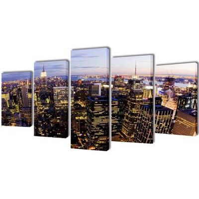 VIDAXL Set de toiles murales imprimées Horizon de New York vu du ciel Multicolore - Publicité VIDAXL Set de toiles murales imprimées Horizon de New York vu du ciel Multicolore - Publicité