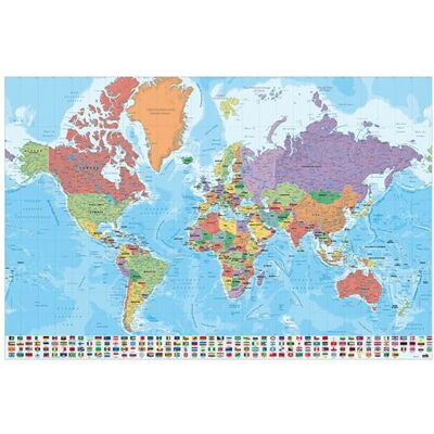 Grupo Erik Carte du Monde Ita Physique Politique Affiche 91,5x61cm - Publicité Grupo Erik Carte du Monde Ita Physique Politique Affiche 91,5x61cm - Publicité