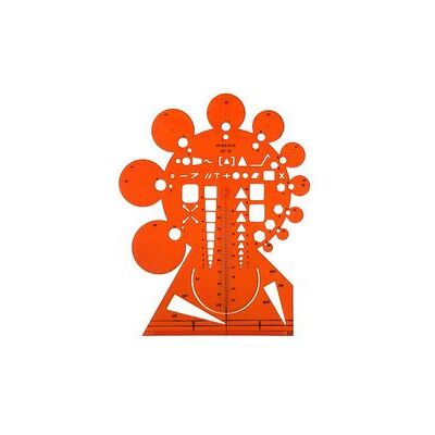 Minerva - Trace-circonférences No 19 - orange - Protractor - Publicité Minerva - Trace-circonférences No 19 - orange - Protractor - Publicité