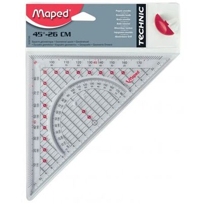 Équerre géométrique MAPED 45 degrés 26 cm - Publicité Équerre géométrique MAPED 45 degrés 26 cm - Publicité