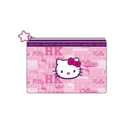 Hello kitty - trousse plate rose - collection college country Rose - Publicité Hello kitty - trousse plate rose - collection college country Rose - Publicité