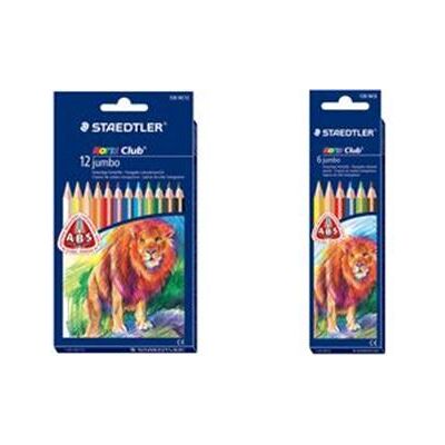 STAEDTLER - Crayons de couleur NORIS CLUB triplus jumbo, étui de 6 - Publicité STAEDTLER - Crayons de couleur NORIS CLUB triplus jumbo, étui de 6 - Publicité