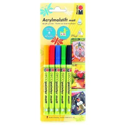 Marabu feutre acrylique deco painter mat, blister de 5 mr012200080 - Publicité Marabu feutre acrylique deco painter mat, blister de 5 mr012200080 - Publicité