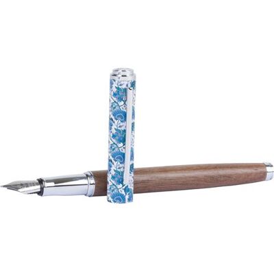 Stylo plume Oberthur Bahia Fleurs bleues Multicolore - Publicité Stylo plume Oberthur Bahia Fleurs bleues Multicolore - Publicité