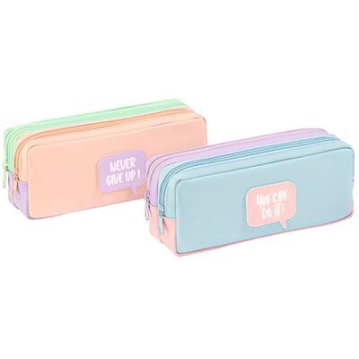 Trousse scolaire rectangulaire Viquel 2 compartiments Motivation Modèle aléatoire Multicolore - Publicité Trousse scolaire rectangulaire Viquel 2 compartiments Motivation Modèle aléatoire Multicolore - Publicité