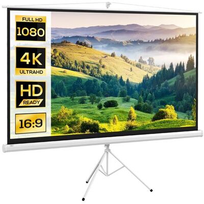 Non communiqué Écran de projection avec support trépied réglable en hauteur home-cinéma vidéo projecteur format 16:9 100 pouces blanc noir - Publicité Non communiqué Écran de projection avec support trépied réglable en hauteur home-cinéma vidéo projecteur format 16:9 100 pouces blanc noir - Publicité
