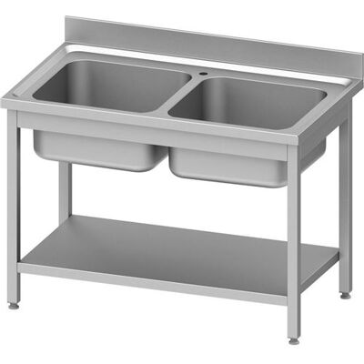 Non communiqué Plonge Inox AISI 201 Adossée 2 Bacs avec Etagère - Gamme 700 - Stalgast - - Acier inoxydable1000x700 x600x850mm - Publicité Non communiqué Plonge Inox AISI 201 Adossée 2 Bacs avec Etagère - Gamme 700 - Stalgast - - Acier inoxydable1000x700 x600x850mm - Publicité