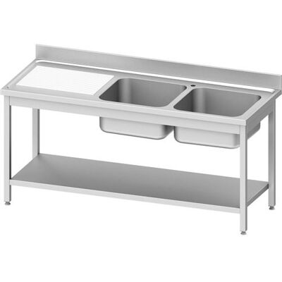 Non communiqué Plonge Inox AISI 201 avec 2 Bacs à Droite ou Gauche et Etagère - Gamme 700 - Stalgast - - Acier inoxydable1400x700 x700x850mm - Publicité Non communiqué Plonge Inox AISI 201 avec 2 Bacs à Droite ou Gauche et Etagère - Gamme 700 - Stalgast - - Acier inoxydable1400x700 x700x850mm - Publicité