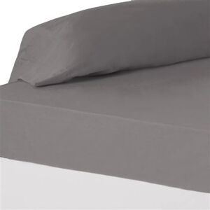 Non communiqué Drap de lit drap-housse couvre-matelas en polyester-coton coloris gris foncé - Longueur 200 x Profondeur 90 x Hauteur 30 cm -JUANIO- Gris foncé - Publicité