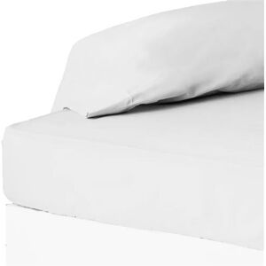 Non communiqué Drap de lit drap-housse couvre-matelas en polyester-coton coloris blanc - Longueur 200 x Profondeur 135 x Hauteur 30 cm -JUANIO- Blanc - Publicité