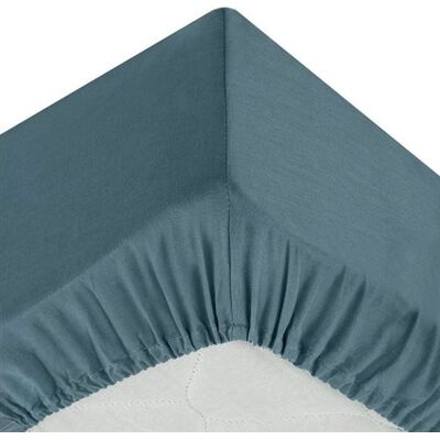 Drap-housse en coton bleu Atmosphera 140x190cm - Publicité Drap-housse en coton bleu Atmosphera 140x190cm - Publicité