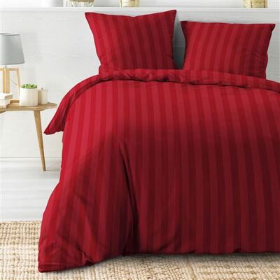 Ensemble de literie Douceur d'Interieur - Rayures Microfibre 240x220cm - Publicité Ensemble de literie Douceur d'Interieur - Rayures Microfibre 240x220cm - Publicité
