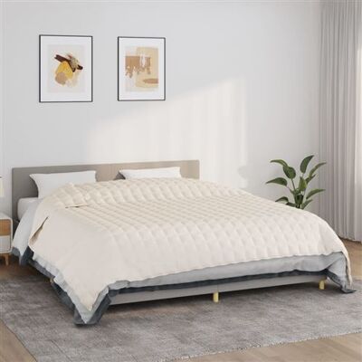 vidaXL Couverture lestée crème clair 235x290 cm 11 kg - Publicité vidaXL Couverture lestée crème clair 235x290 cm 11 kg - Publicité