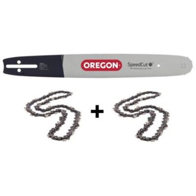 Non communiqué 2 chaînes de tronçonneuse + guide chaîne 38 cm OREGON 578708taille - Publicité Non communiqué 2 chaînes de tronçonneuse + guide chaîne 38 cm OREGON 578708taille - Publicité