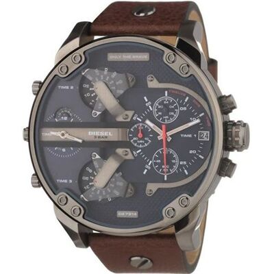 Montre - DIESEL - DZ7314 - Cuir Marron - Quartz - Étanchéité 3 ATM Bleu - Publicité Montre - DIESEL - DZ7314 - Cuir Marron - Quartz - Étanchéité 3 ATM Bleu - Publicité
