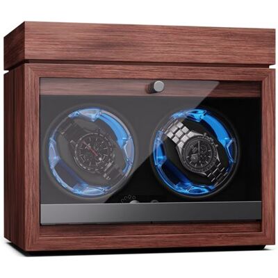 Non communiqué Klarstein Brienz 2 remontoir de montre 2 montres 4 modes aspect bois éclairage Marron Marron - Publicité Non communiqué Klarstein Brienz 2 remontoir de montre 2 montres 4 modes aspect bois éclairage Marron Marron - Publicité