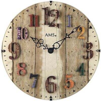 Horloge Murale AMS 9423 - Bunt, Ø 30cm, Quartz, Moderne - Publicité Horloge Murale AMS 9423 - Bunt, Ø 30cm, Quartz, Moderne - Publicité