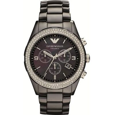 Montre Femme Armani Ceramica AR1455 Noir Noir - Publicité Montre Femme Armani Ceramica AR1455 Noir Noir - Publicité
