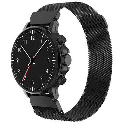 Bracelet Maille Milanaise pour Montre Connectée Universel 22mm BigBen Noir - Publicité Bracelet Maille Milanaise pour Montre Connectée Universel 22mm BigBen Noir - Publicité