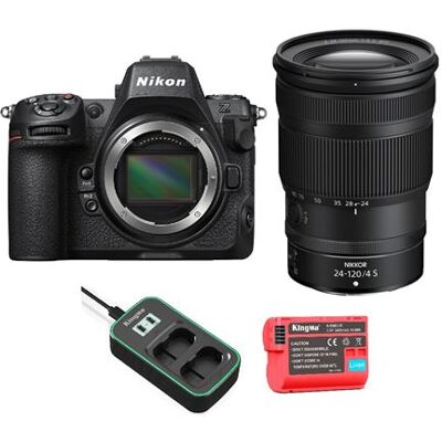 Non communiqué Nikon Z8 Boitier + Z 24-120mm f 4 S + Kingma 2400mAh batterie (Nikon EN-EL15) + Kingma chargeur de batterie - Publicité Non communiqué Nikon Z8 Boitier + Z 24-120mm f 4 S + Kingma 2400mAh batterie (Nikon EN-EL15) + Kingma chargeur de batterie - Publicité