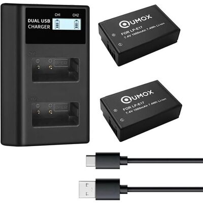 Non communiqué 2Pcs Batteries LP-E17 et Double Chargeur pour EOS 200D, 77D, 750D, 760D, 800D, 8000D EOS R50 RP R10 R8, Rebel T8i, T7i, T6i, T6s SL2 - Publicité Non communiqué 2Pcs Batteries LP-E17 et Double Chargeur pour EOS 200D, 77D, 750D, 760D, 800D, 8000D EOS R50 RP R10 R8, Rebel T8i, T7i, T6i, T6s SL2 - Publicité