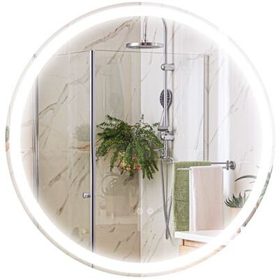 Non communiqué Miroir rond lumineux LED de salle de bain 29 W Ø 60 cm tactile antibuée blanc argent - Publicité Non communiqué Miroir rond lumineux LED de salle de bain 29 W Ø 60 cm tactile antibuée blanc argent - Publicité