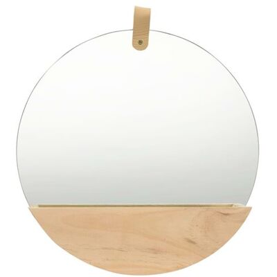 Miroir Murale en Pin Massif Maisonchic - Rond 35cm avec Rangement - Publicité Miroir Murale en Pin Massif Maisonchic - Rond 35cm avec Rangement - Publicité
