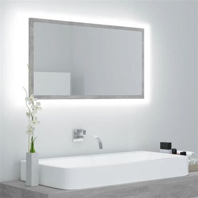 vidaXL Miroir de salle de bain LED Gris béton 80x8.5x37 cm acrylique - Miroir de bain - Publicité vidaXL Miroir de salle de bain LED Gris béton 80x8.5x37 cm acrylique - Miroir de bain - Publicité