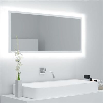 vidaXL Miroir de salle de bain LED blanc 100x8,5x37 cm en acrylique - Publicité vidaXL Miroir de salle de bain LED blanc 100x8,5x37 cm en acrylique - Publicité