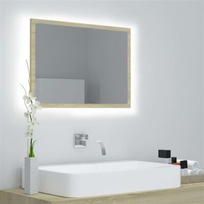Miroir de salle de bain LED vidaXL Chêne Sonoma 60x8,5x37 cm Acrylique - Publicité Miroir de salle de bain LED vidaXL Chêne Sonoma 60x8,5x37 cm Acrylique - Publicité
