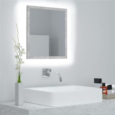 Miroir de salle de bain LED vidaXL Gris béton - 40x8.5x37 cm Acrylique - Publicité Miroir de salle de bain LED vidaXL Gris béton - 40x8.5x37 cm Acrylique - Publicité