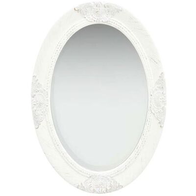 Miroir mural style baroque vidaXL 50x70 cm Blanc - Publicité Miroir mural style baroque vidaXL 50x70 cm Blanc - Publicité