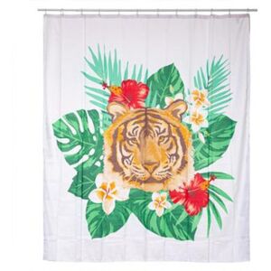 AC-Déco FIVE Simply Smart - Rideau de Douche "Tropical" 180x200cm Blanc - Publicité AC-Déco FIVE Simply Smart - Rideau de Douche "Tropical" 180x200cm Blanc - Publicité