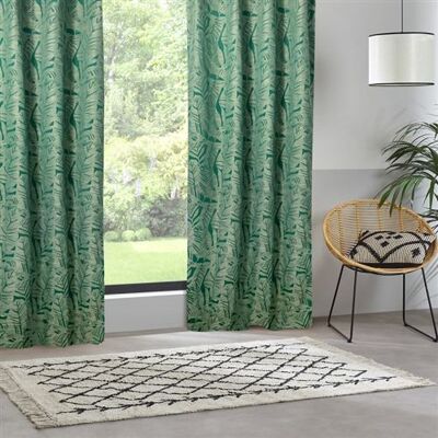 Non communiqué Rideau 140 x 260 cm Folha motifs jacquard vert cèdre Atmosphera - Vert Vert cèdre - Publicité Non communiqué Rideau 140 x 260 cm Folha motifs jacquard vert cèdre Atmosphera - Vert Vert cèdre - Publicité