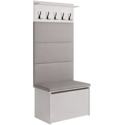 Non communiqué Porte-manteau Ady gris avec coffre et siège Gris - Publicité Non communiqué Porte-manteau Ady gris avec coffre et siège Gris - Publicité
